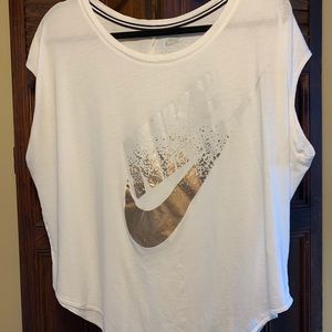 Nike flowy workout t-shirt w/rose gold swish XL